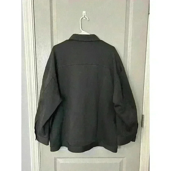 Men’s NAP Dark Grey Jersey Fleece Shirt Jacket Size Small. Oversized, Comfort - Picture 9 of 13